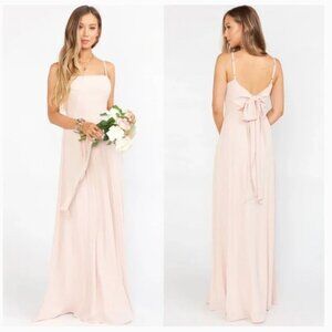 Show Me Your MuMu Lauren Tie Maxi Dress - Dusty Blush Crisp - Size S